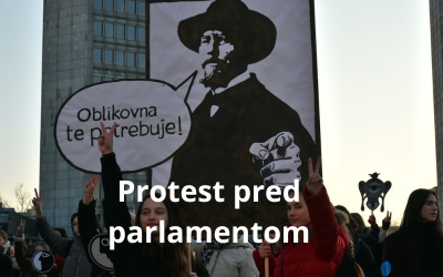 Protest pred parlamentom